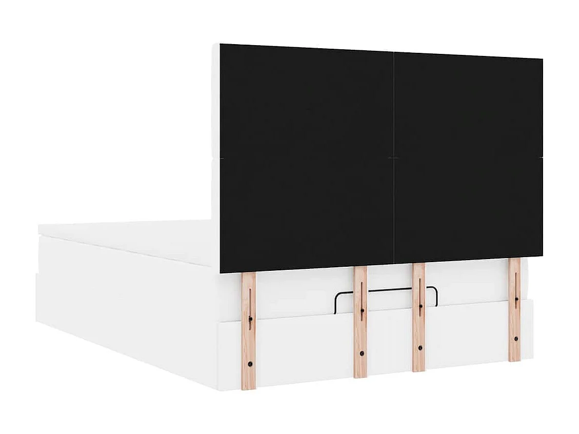 Cadre de lit ottoman avec matelas blanc 140x190 cm similicuir