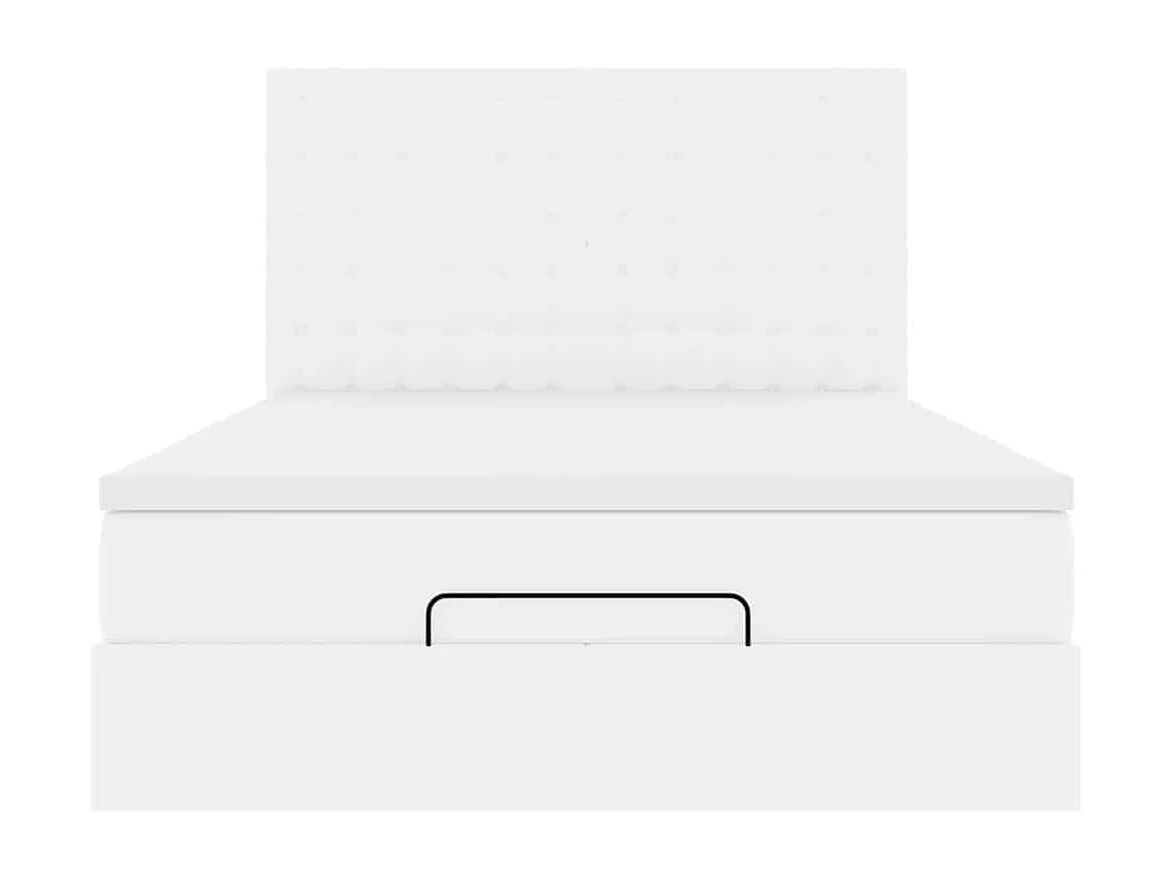 Estrutura de cama otomana com colchão 140x190 cm branca