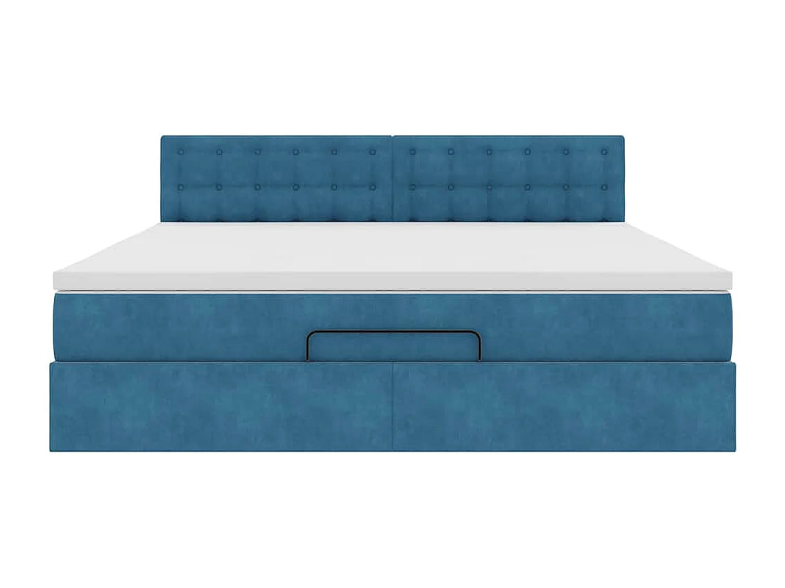Estrutura de cama otomana com colchão 180x200 cm azul escuro