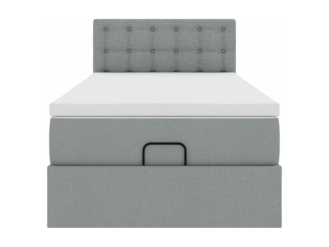 Cadre de lit ottoman avec matelas gris clair 80x200 cm tissu