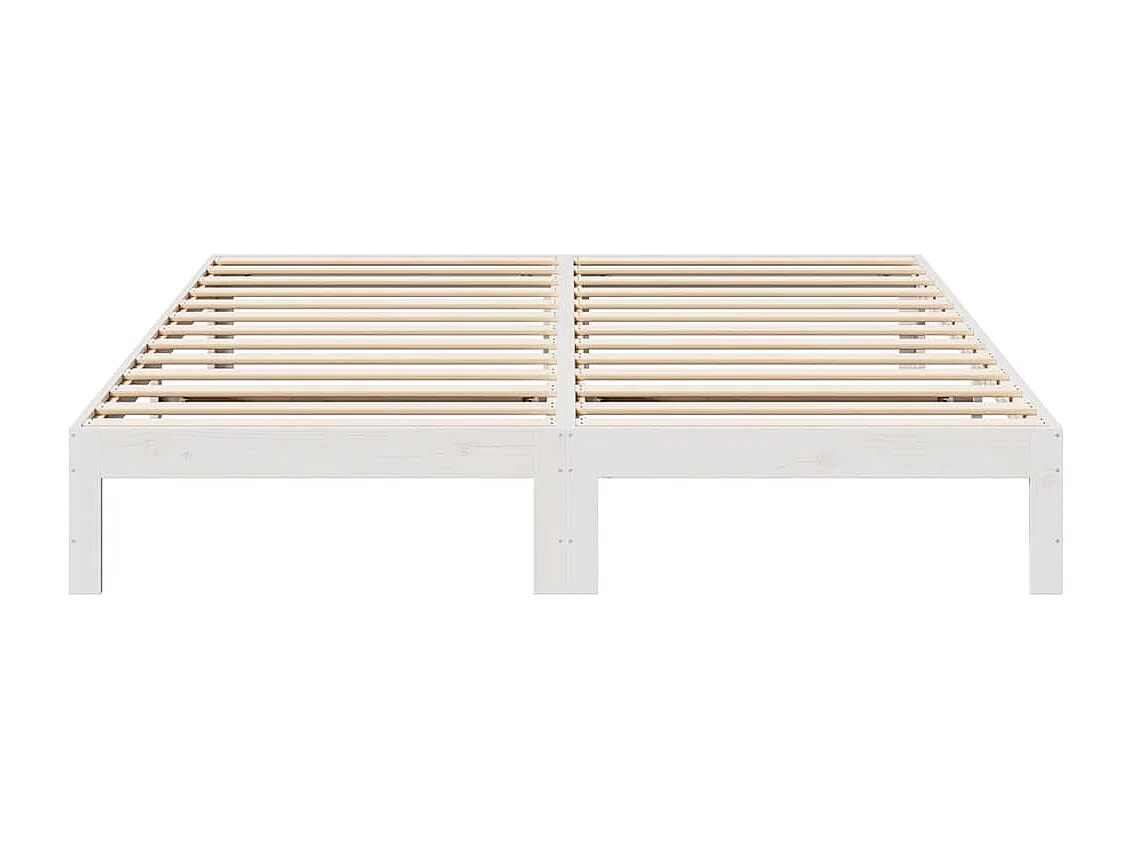 Cadre de lit sans matelas blanc 180x200 cm bois massif de pin