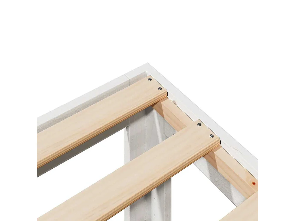Cadre de lit sans matelas blanc 180x200 cm bois massif de pin