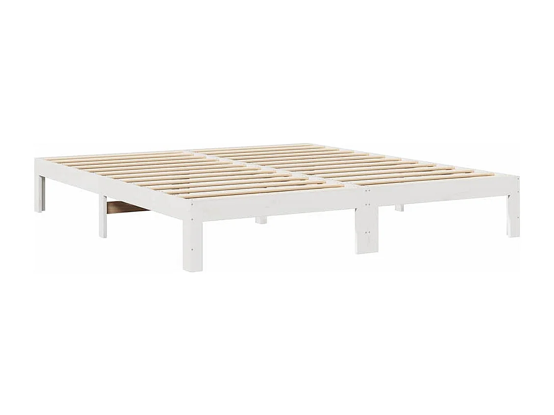 Cama sin colchón madera maciza de pino blanca 180x200 cm