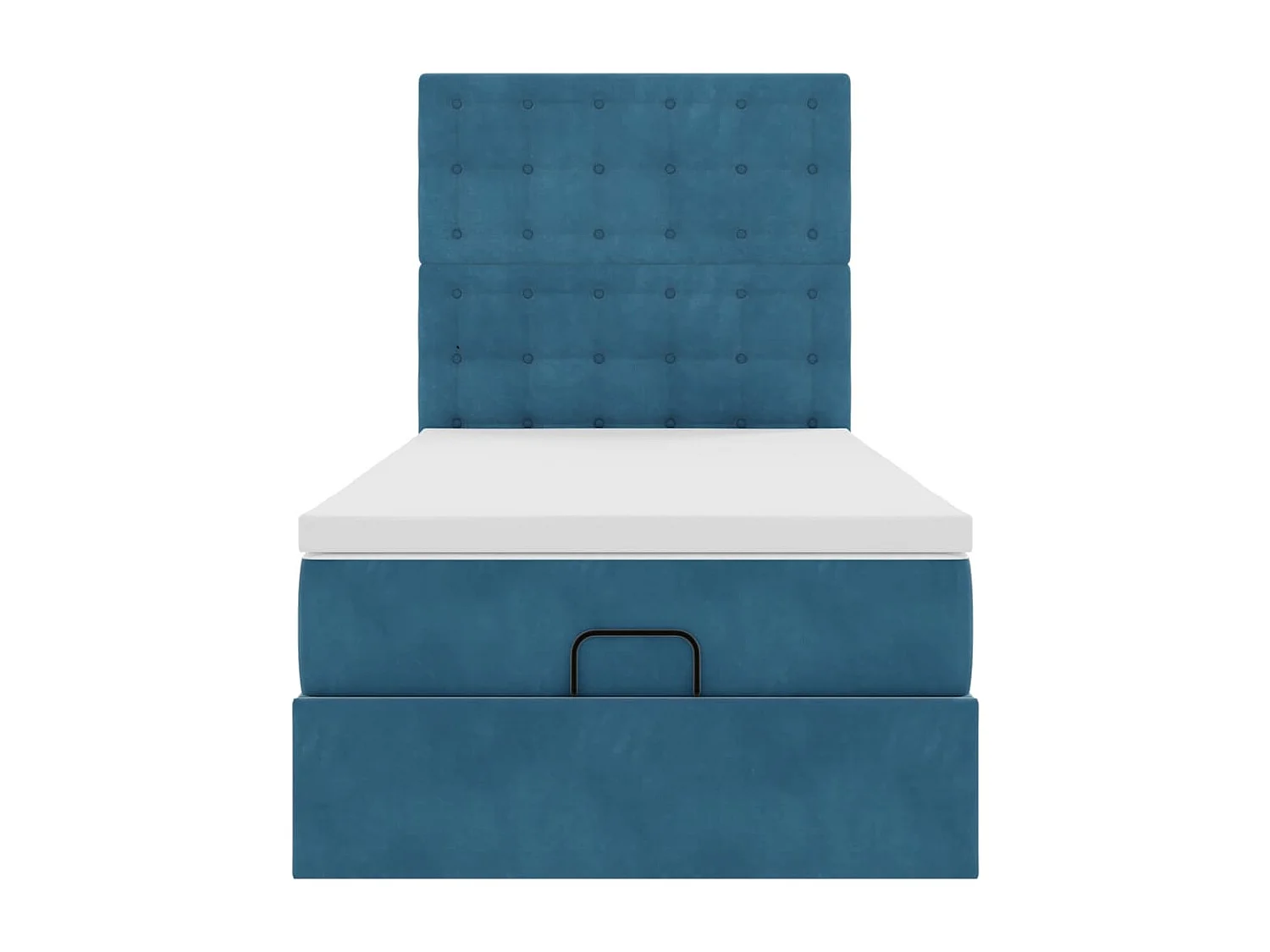 Ottoman bed met matrassen 100x200cm fluweel donkerblauw