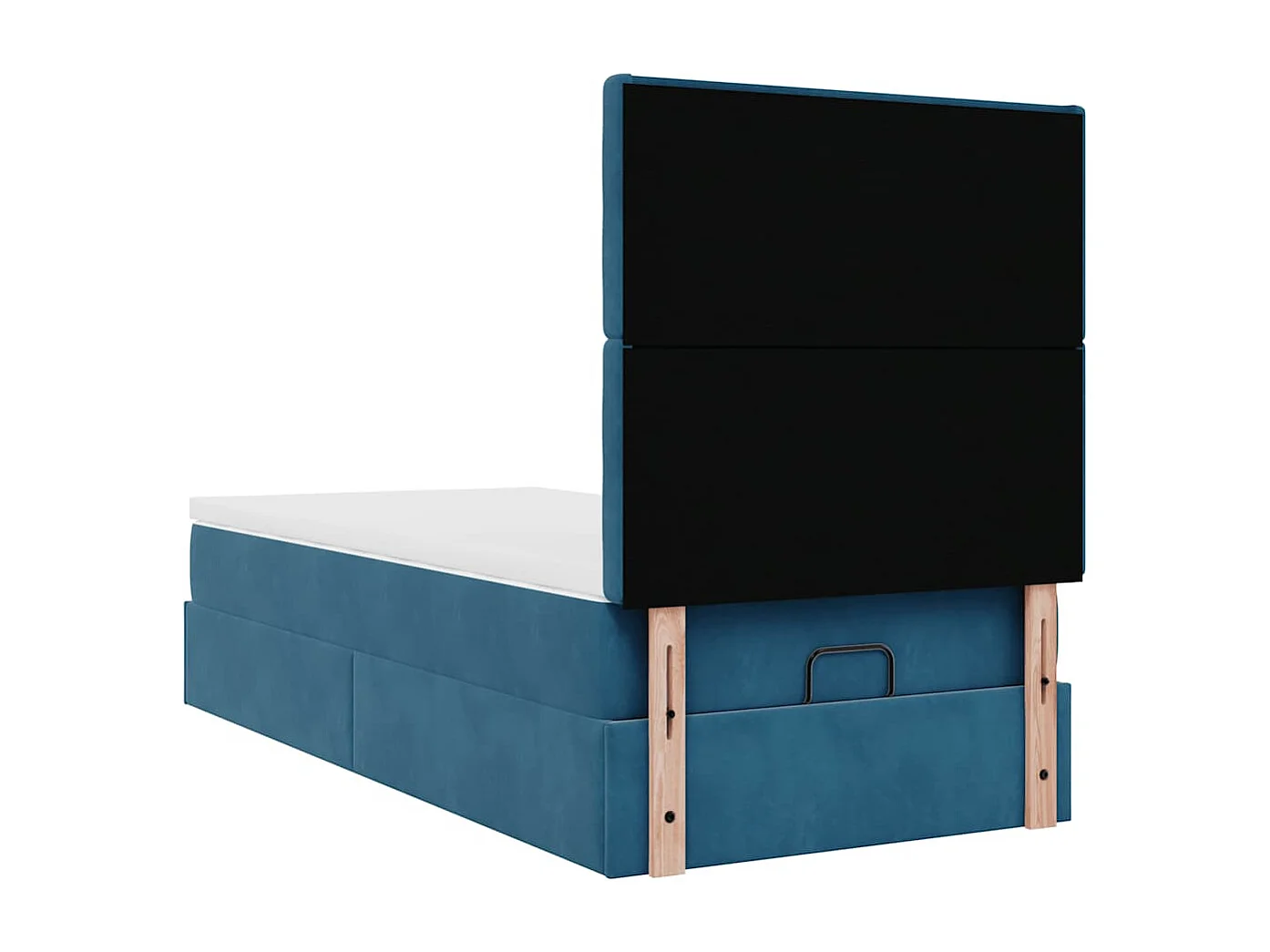 Ottoman bed met matrassen 100x200cm fluweel donkerblauw