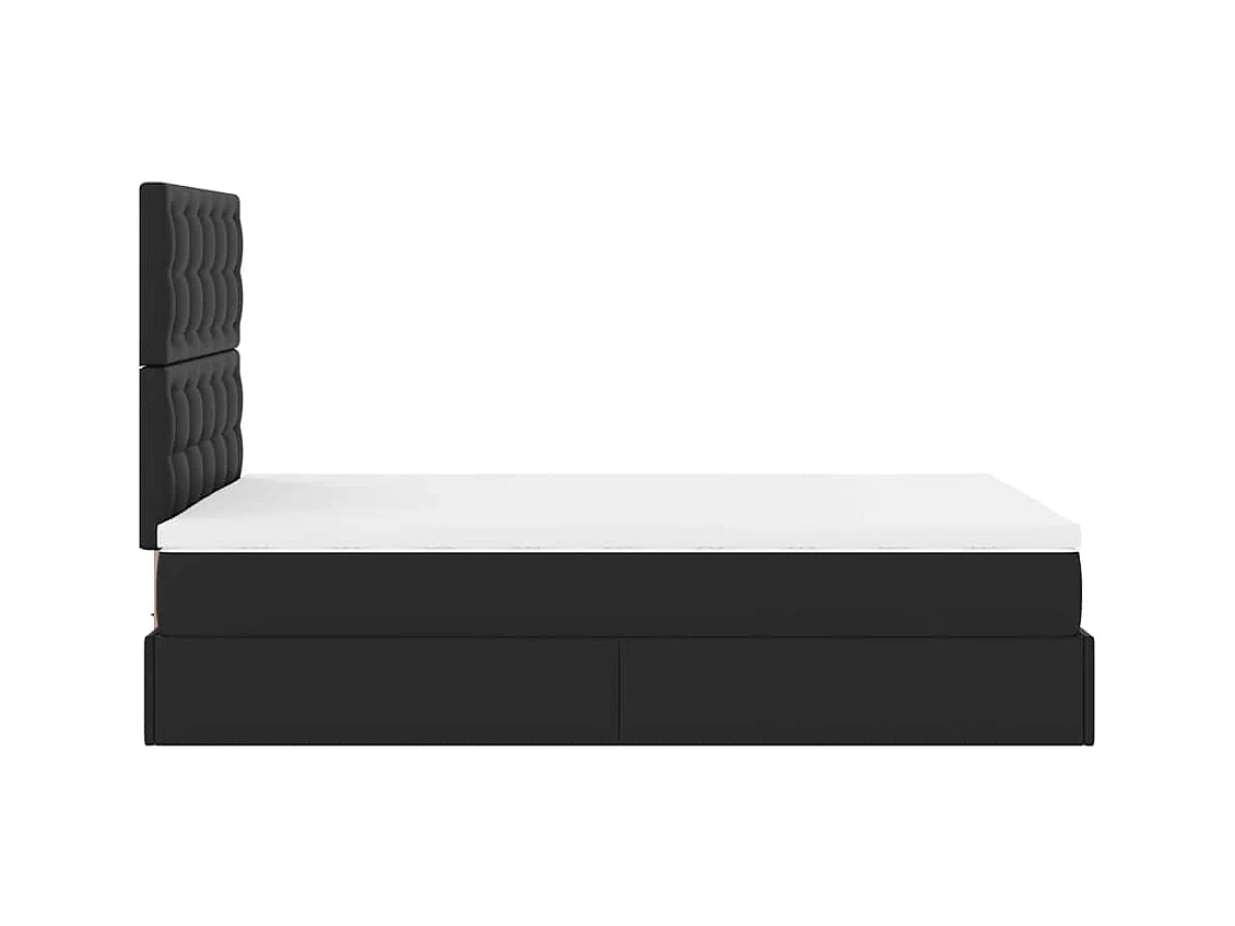 Cadre de lit ottoman avec matelas noir 120x190 cm similicuir