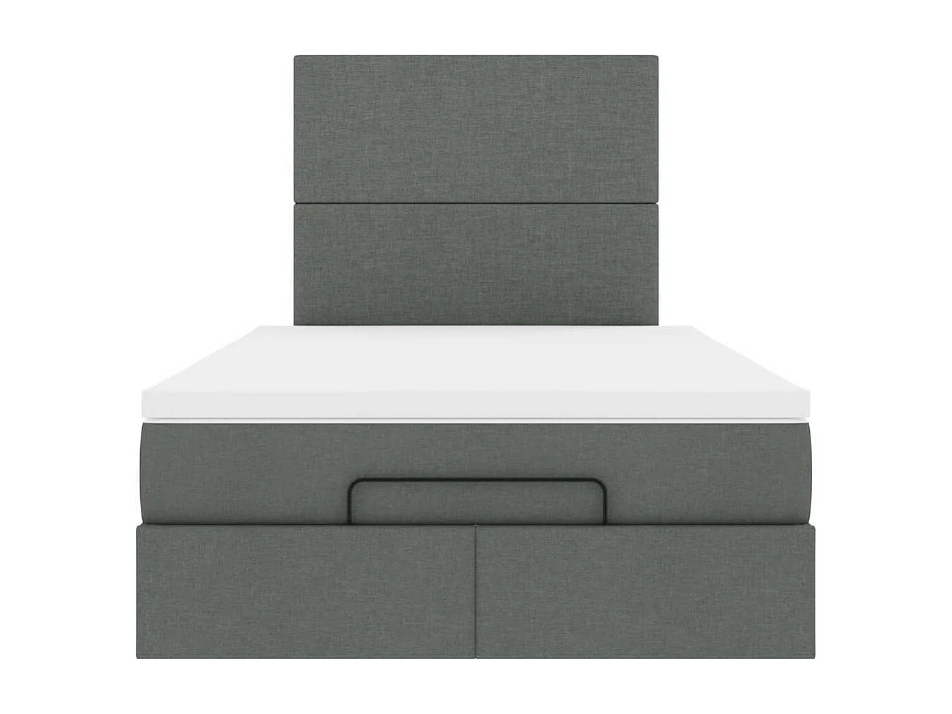 Cadre de lit ottoman avec matelas gris foncé 120x190 cm tissu