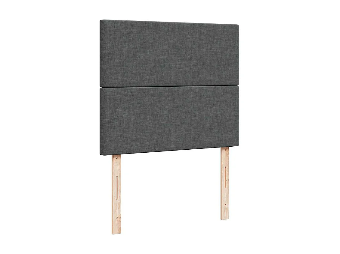 Cadre de lit ottoman avec matelas gris foncé 120x190 cm tissu