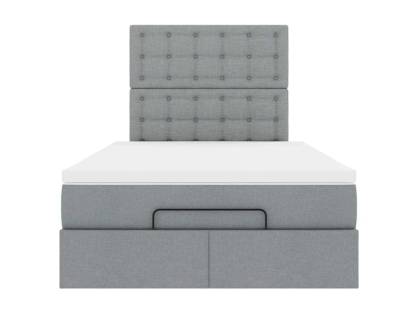 Cadre de lit ottoman avec matelas gris clair 120x190 cm tissu
