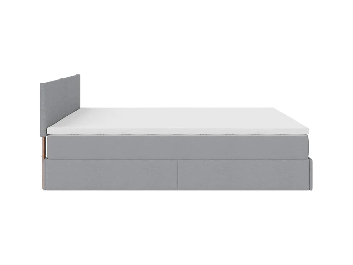 Estrutura de cama otomana com colchão 180x200 cm cinzento claro
