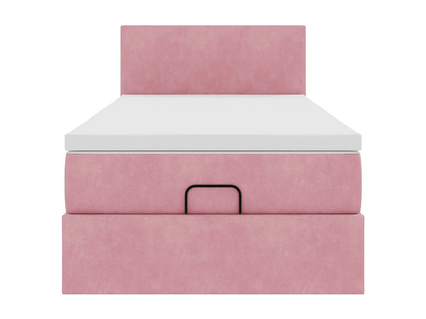 Estructura de cama otomana colchón terciopelo rosa 100x200cm