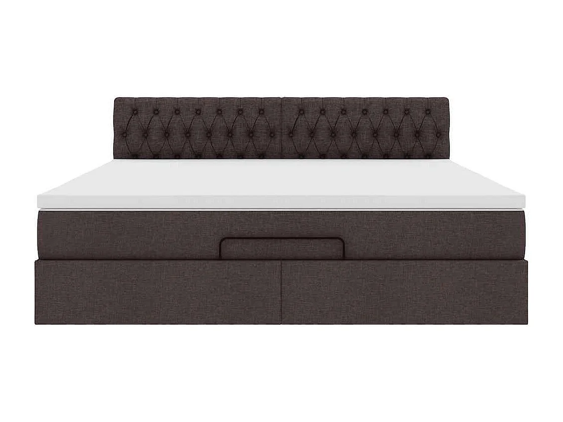 Ottoman bed met matras en LED's 160x200cm stof donkerbruin