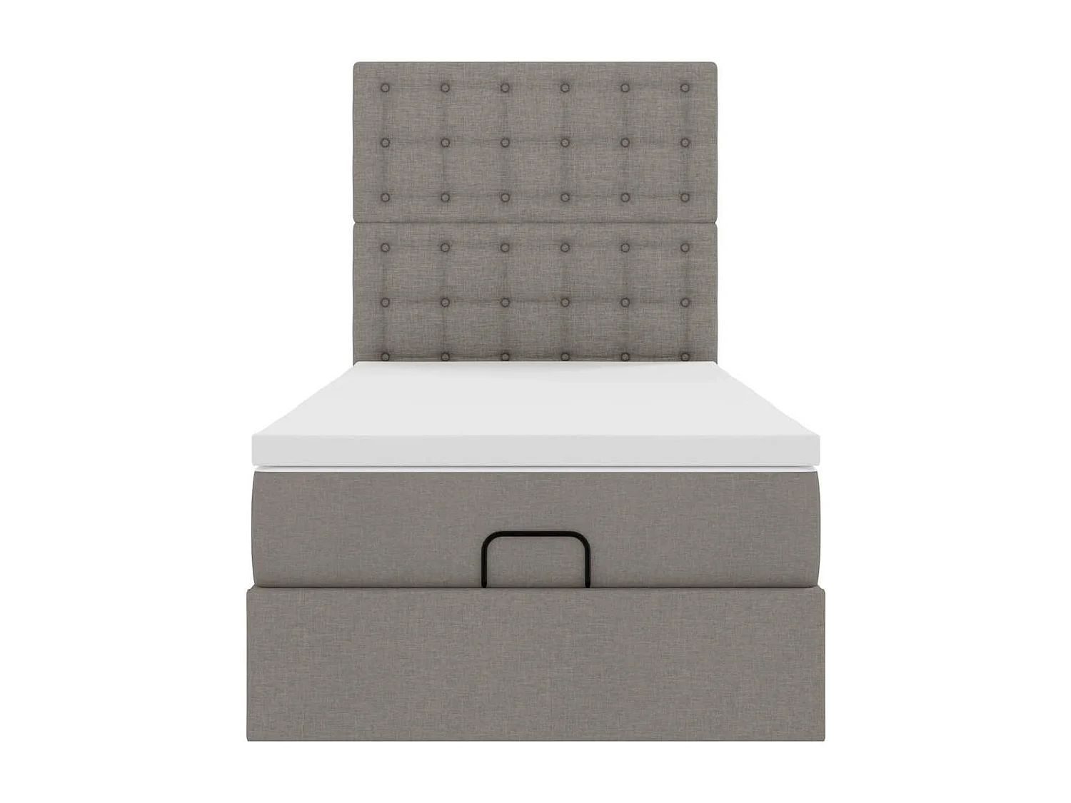 Cadre de lit ottoman avec matelas taupe 100x200 cm tissu