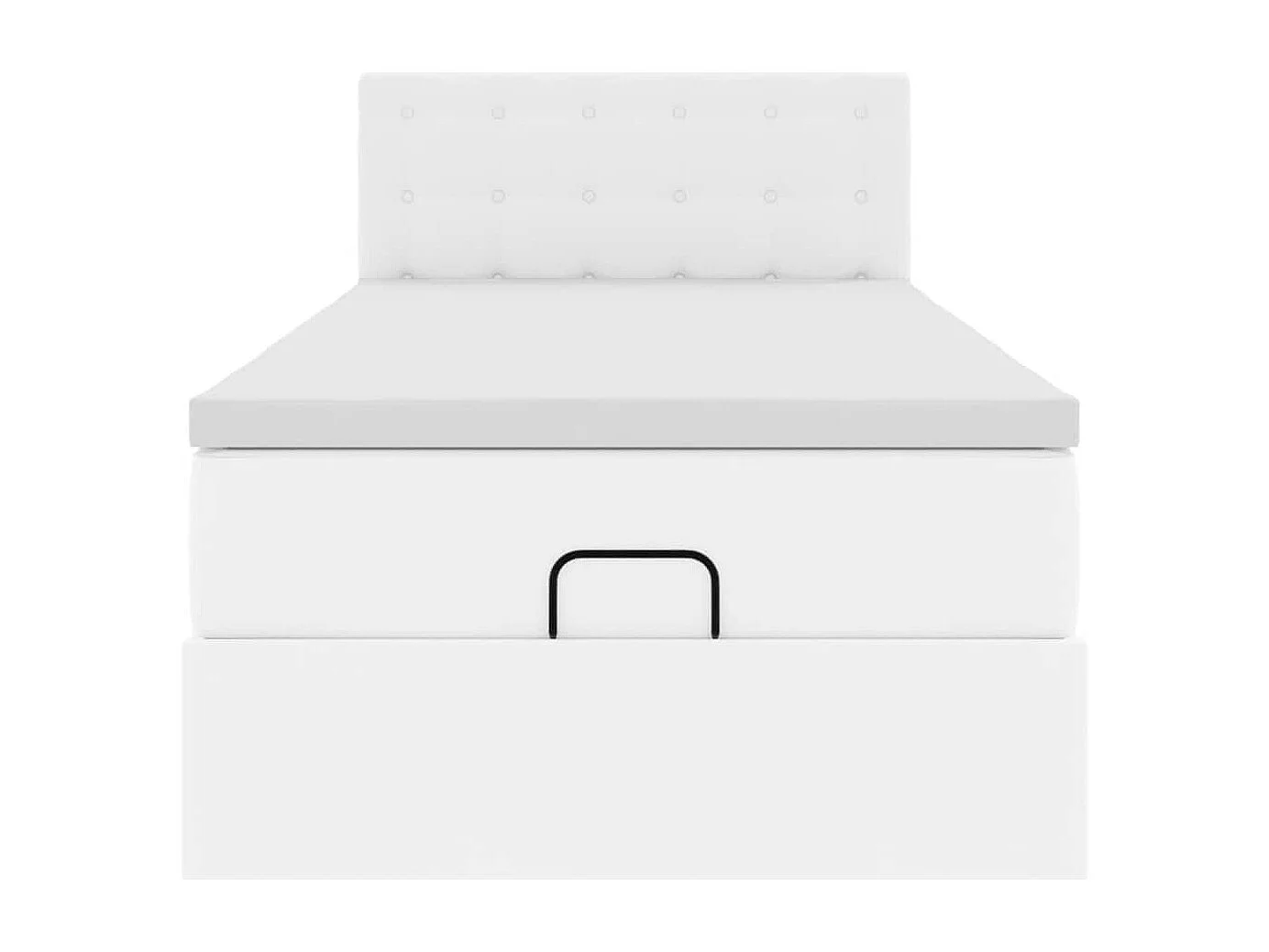 Ottomaanse bed met matras 100x200cm kunstleer wit