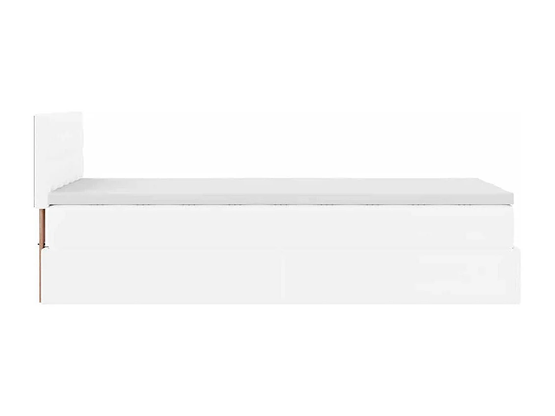 Ottomaanse bed met matras 100x200cm kunstleer wit