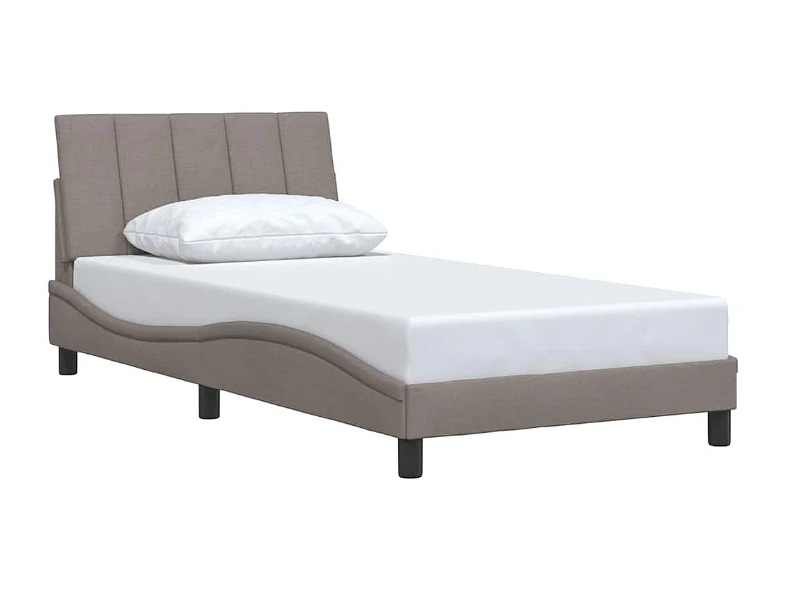 Estructura de cama sin colchón tela gris taupe 100x200 cm