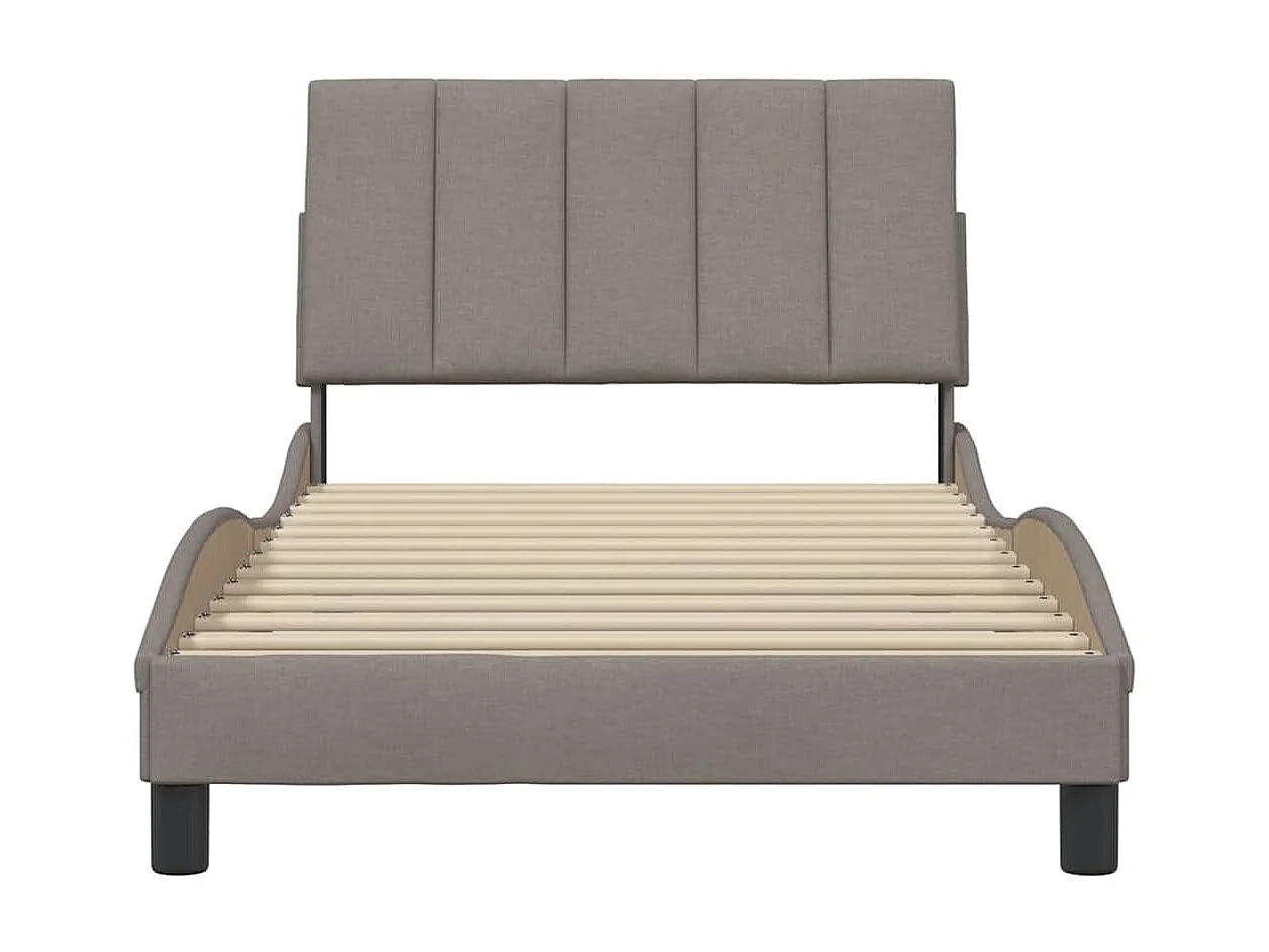 Estructura de cama sin colchón tela gris taupe 100x200 cm