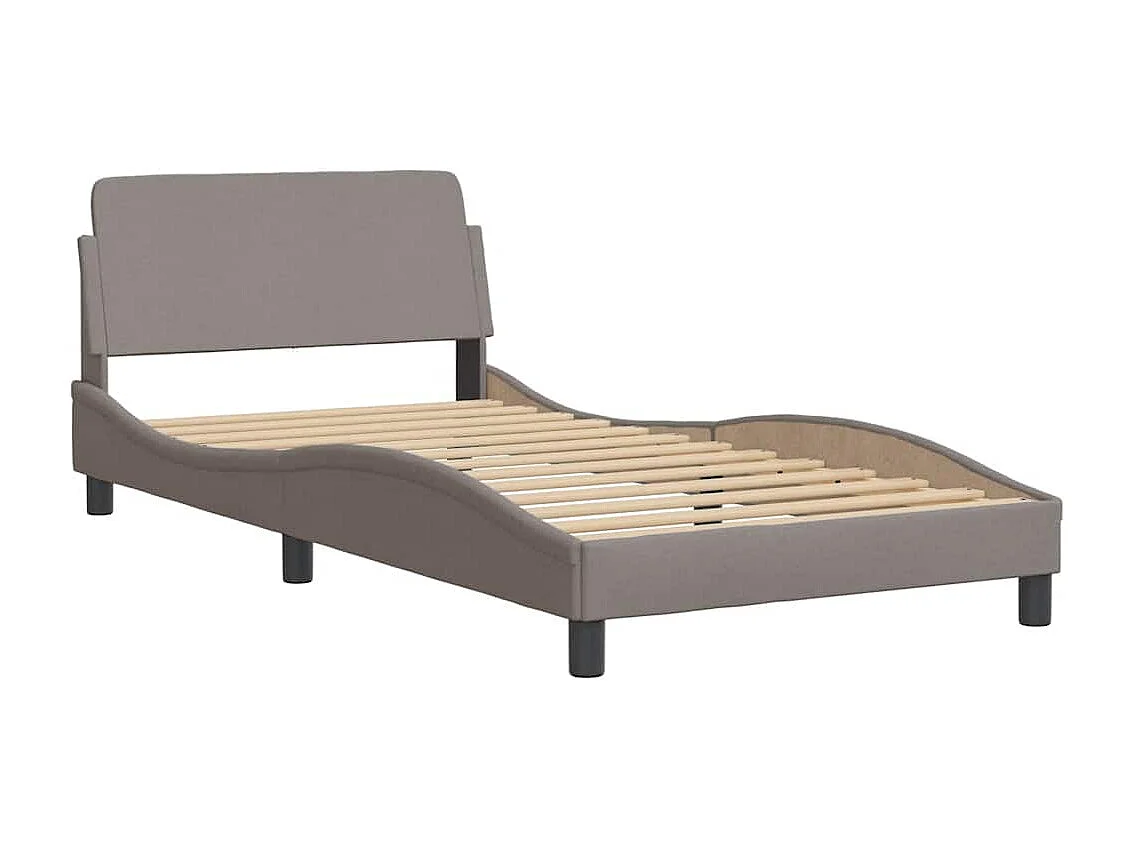 Estructura de cama sin colchón tela gris taupe 100x200 cm
