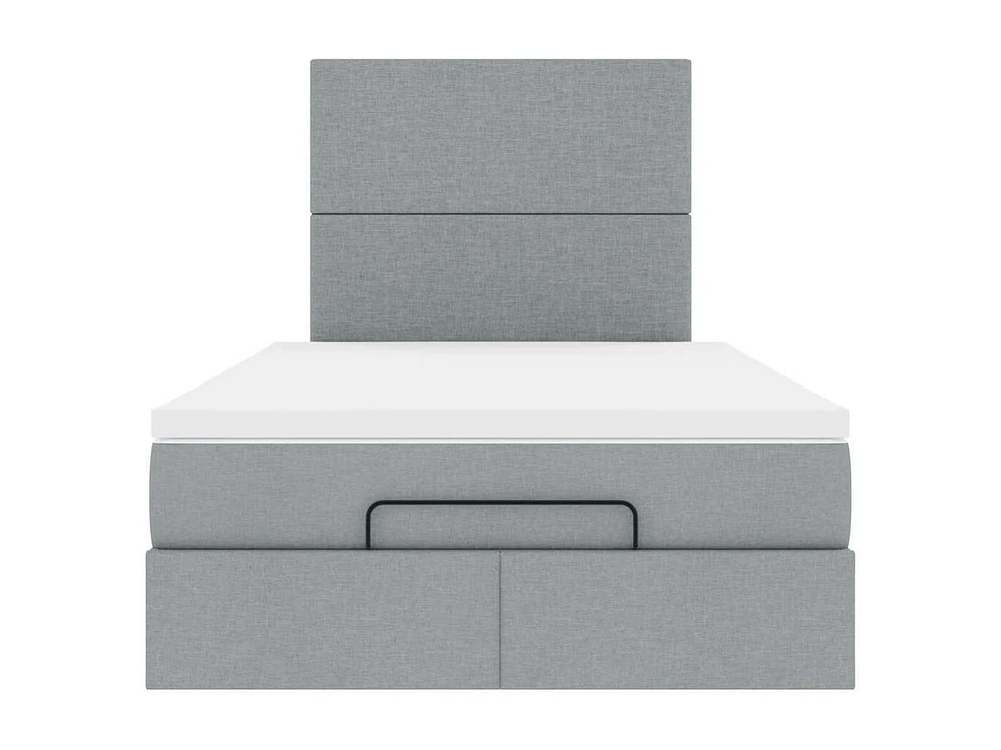 Cadre de lit ottoman avec matelas gris clair 120x190 cm tissu