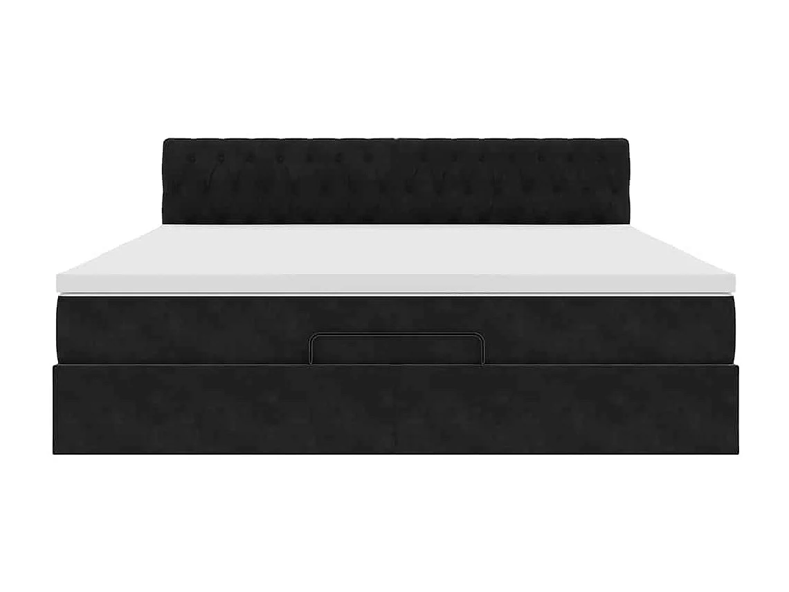 Ottoman bed met matras en LED's 180x200cm fluweel zwart
