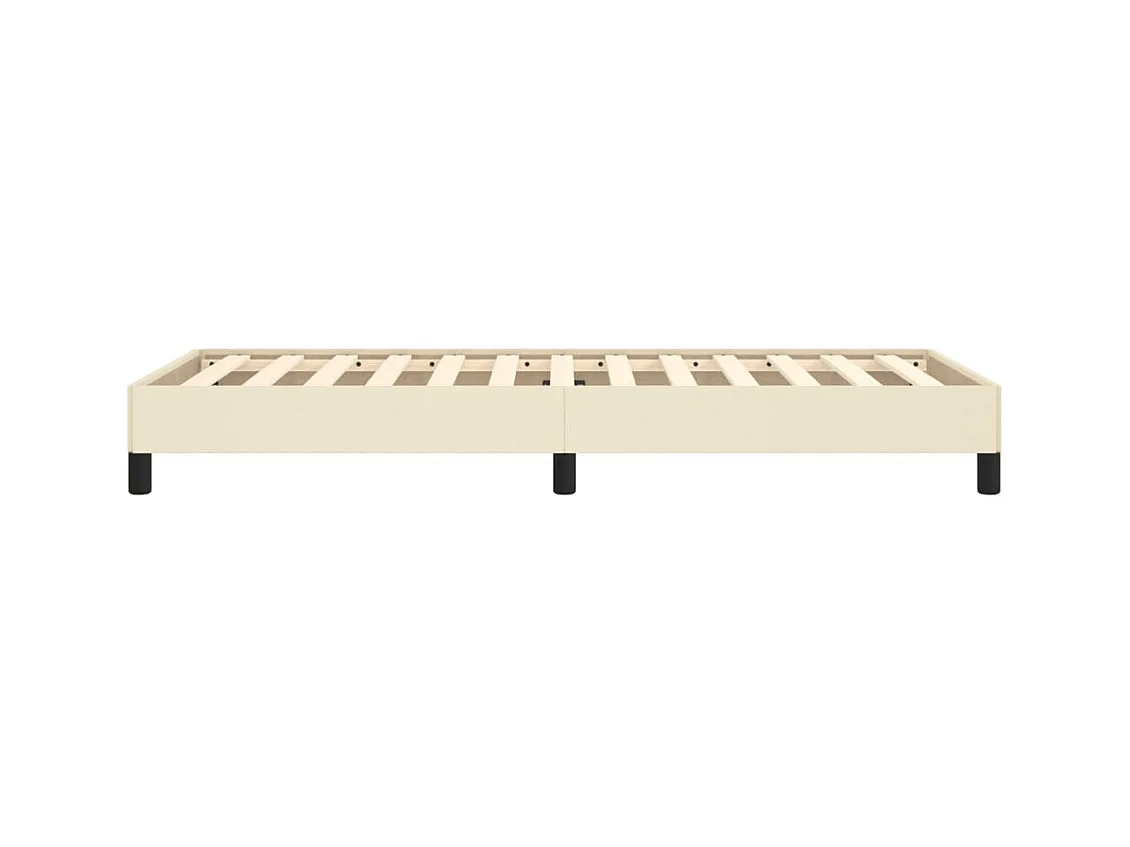 Estrutura de cama 90x190 cm couro artificial cor creme