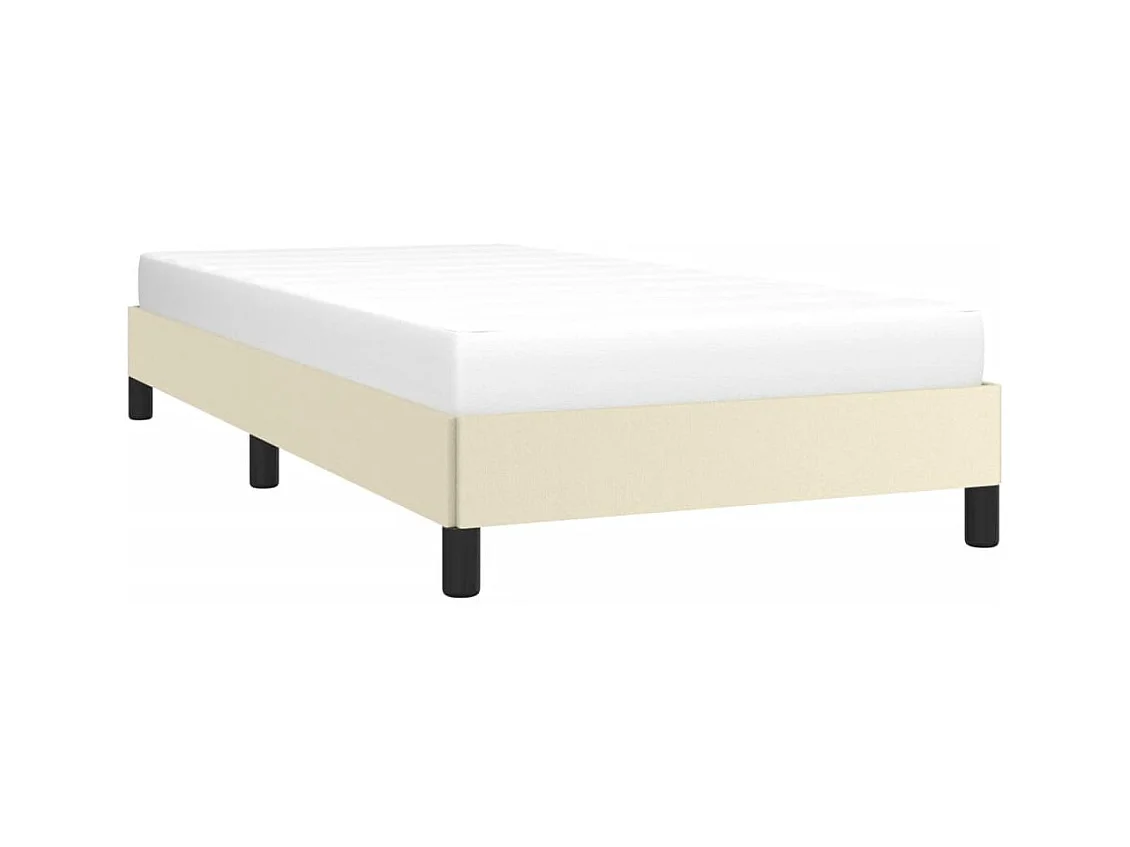 Estrutura de cama 90x190 cm couro artificial cor creme
