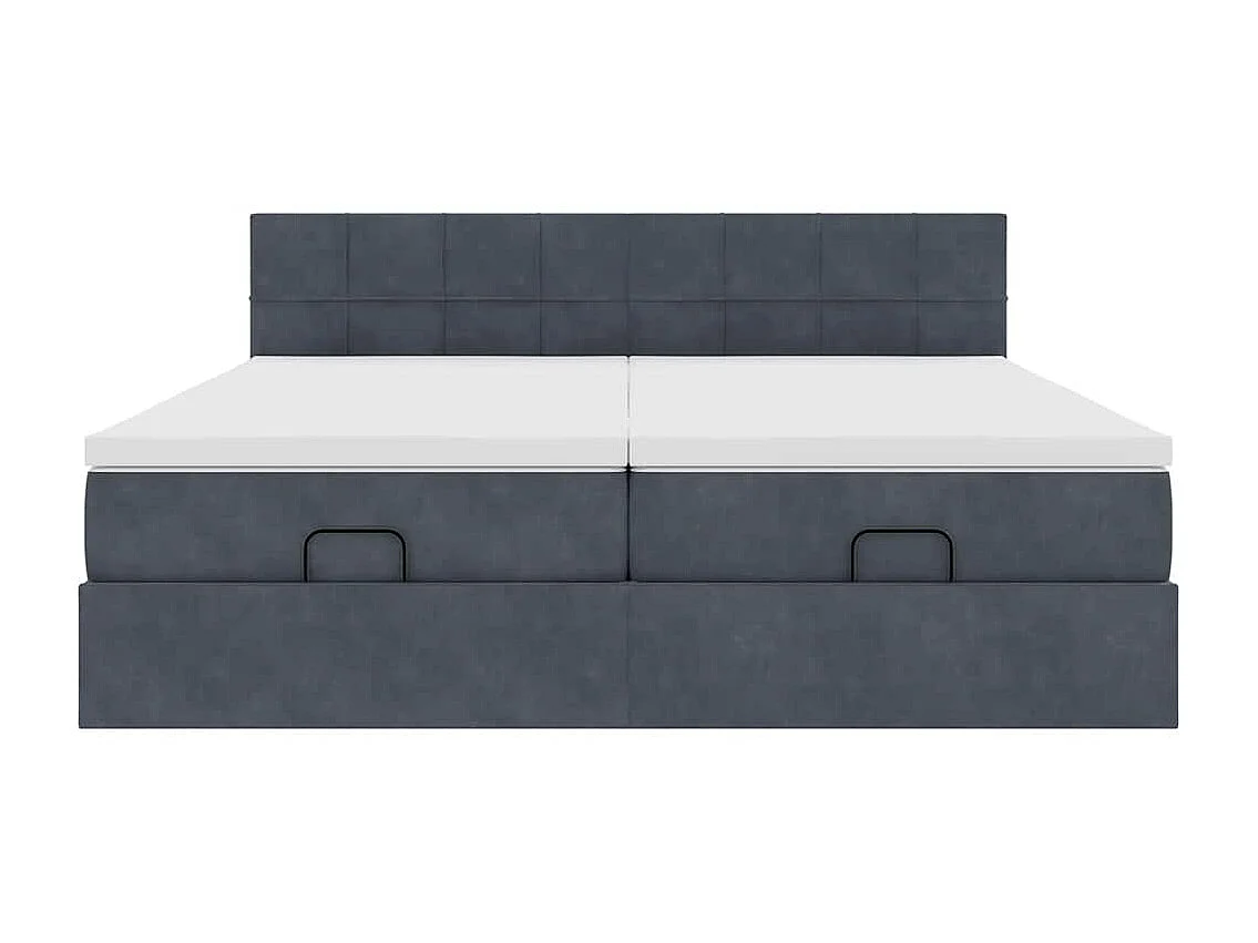 Ottoman bed met matrassen 180x200cm fluweel donkergrijs