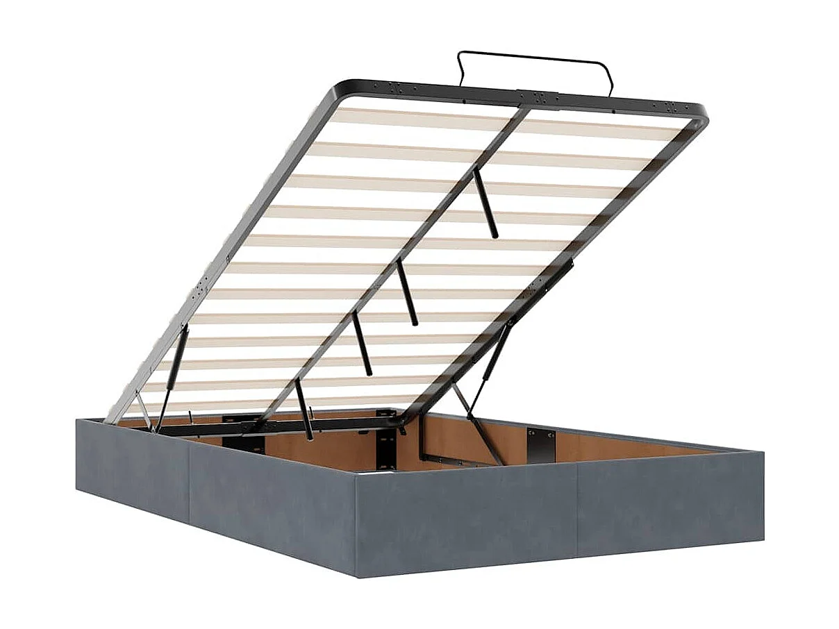 Ottoman bed met matrassen 120x190cm fluweel donkergrijs