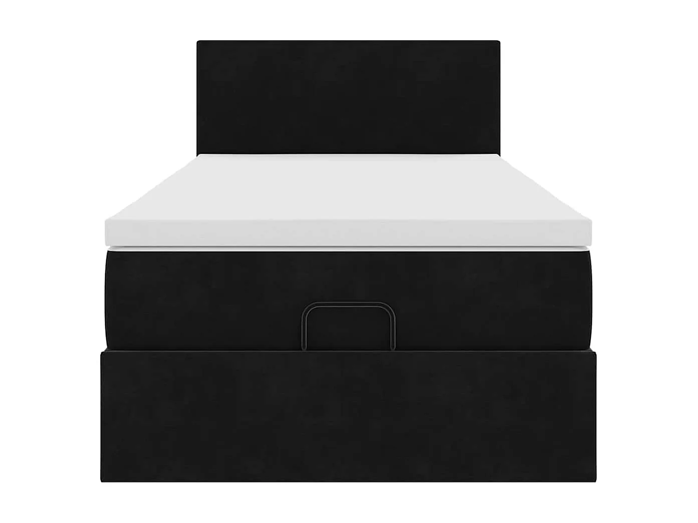 Cadre de lit ottoman avec matelas noir 80x200 cm velours