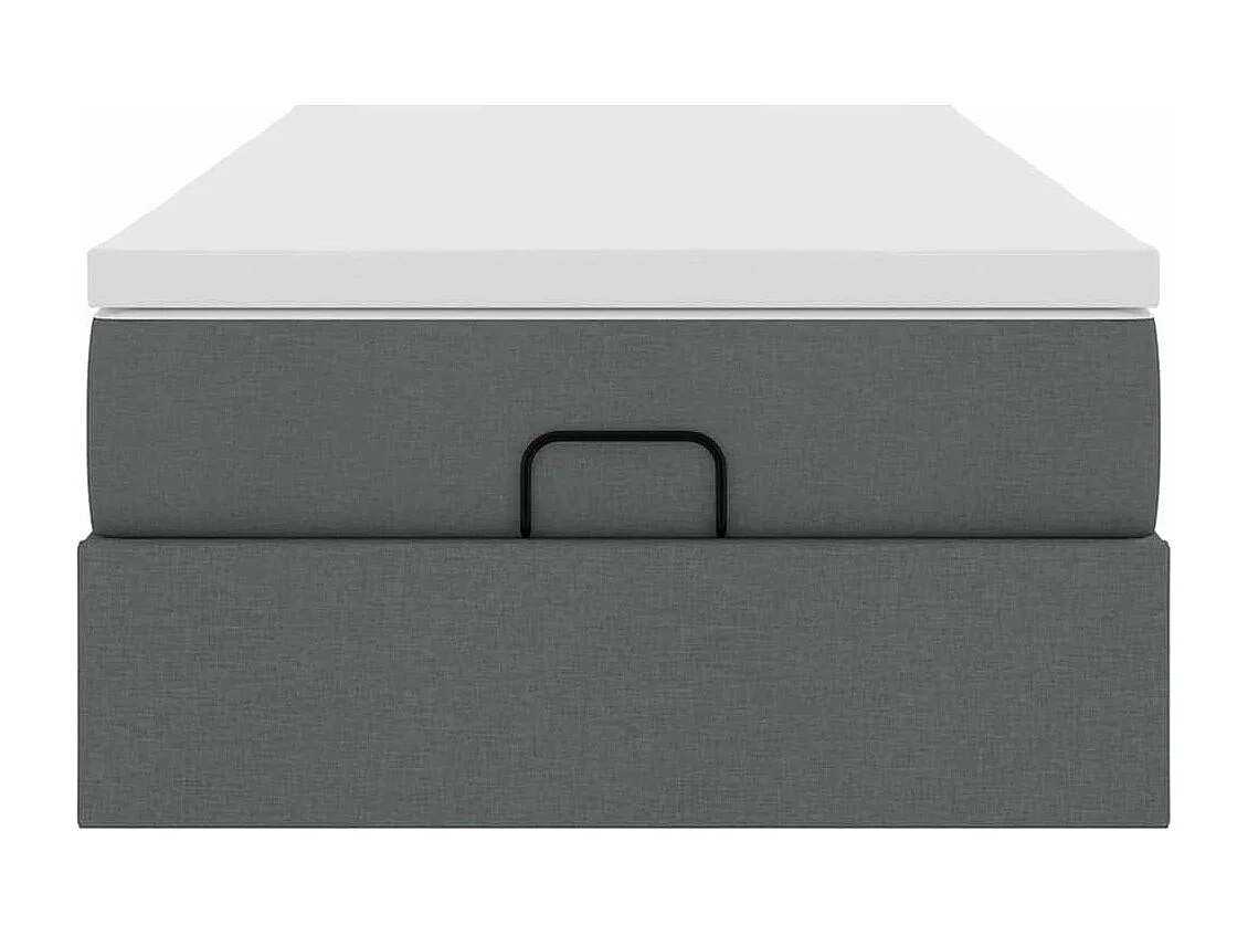 Cadre de lit ottoman avec matelas gris foncé 80x200 cm tissu