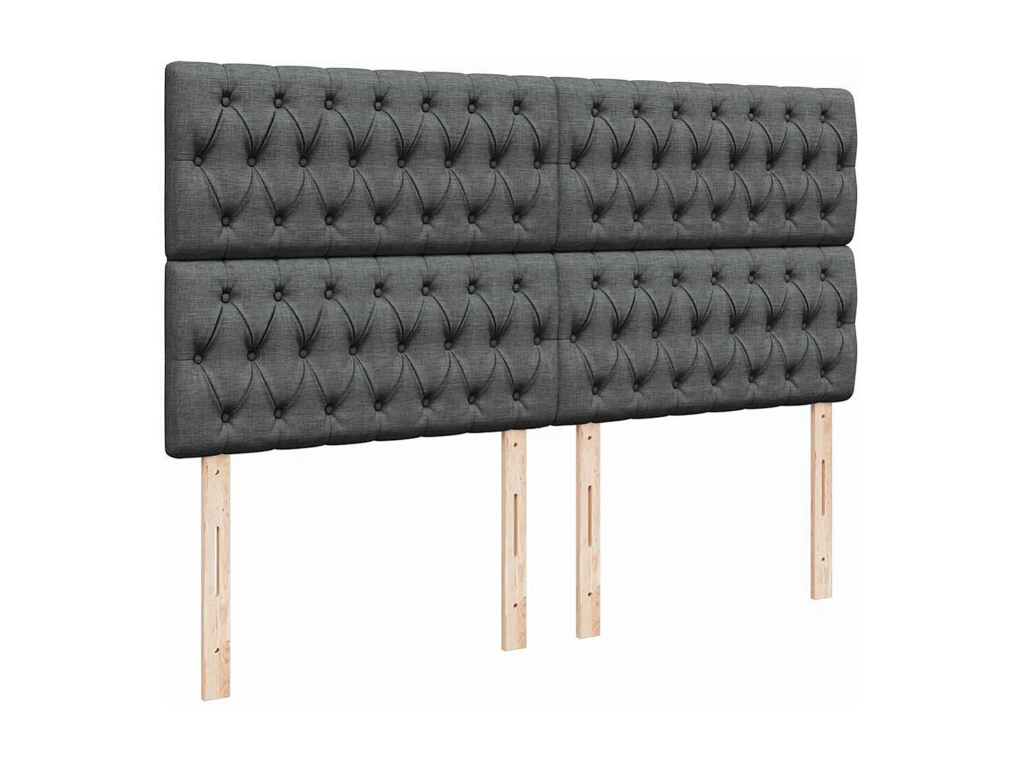 Cadre de lit ottoman avec matelas gris foncé 200x200cm tissu