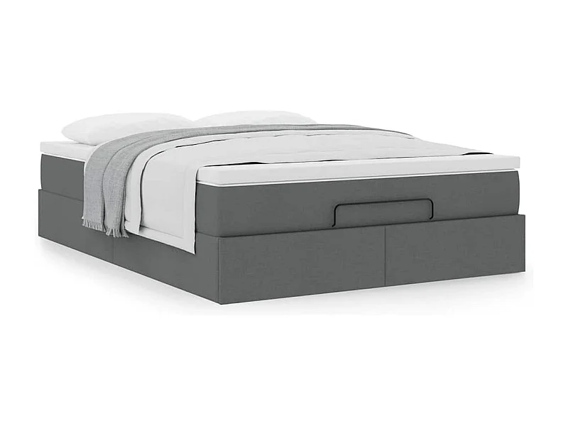 Ottoman bed met matras 140x200cm stof donkergrijs