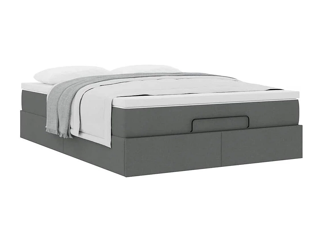 Ottoman bed met matras 140x200cm stof donkergrijs