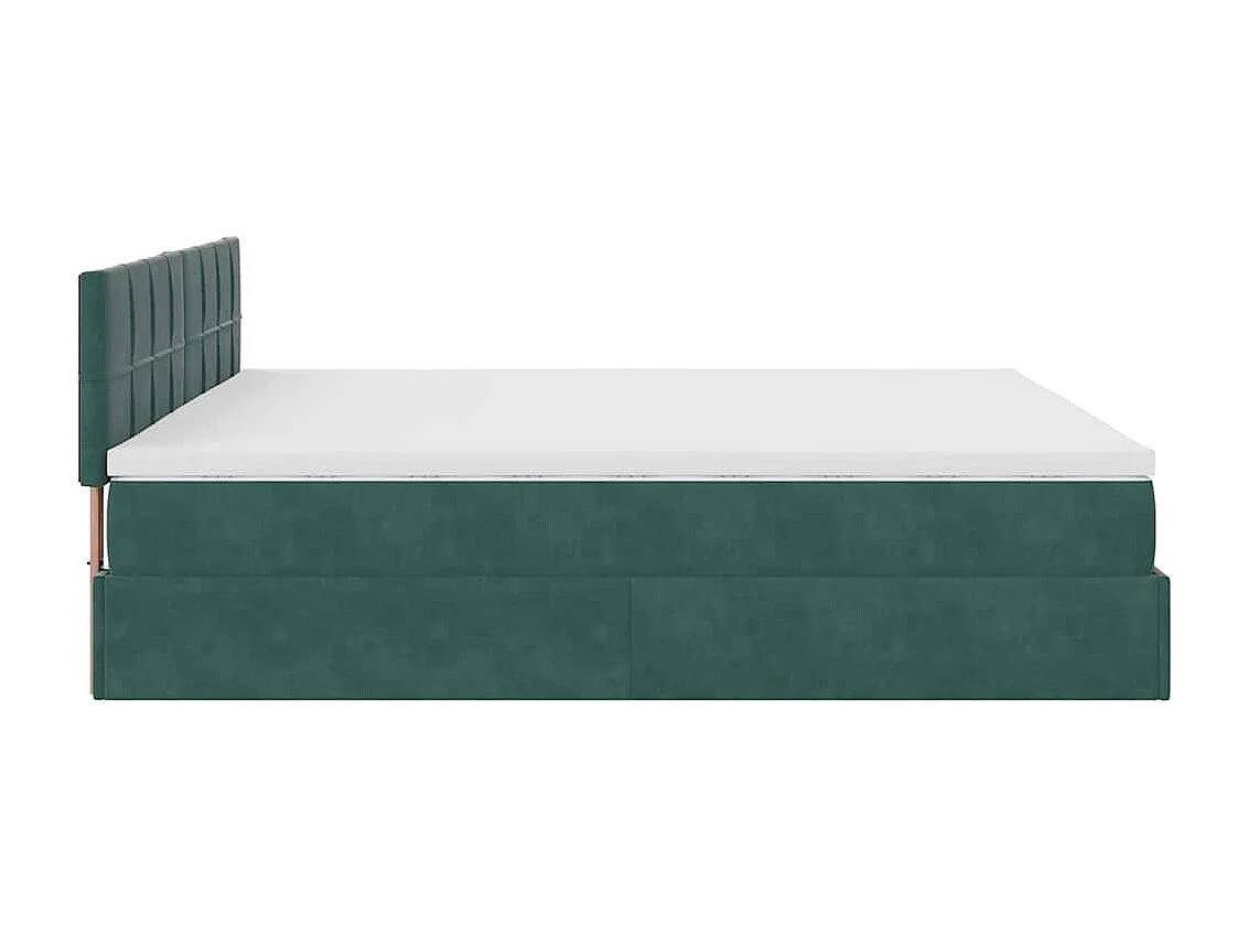 Estrutura de cama otomana com colchão 180x200 cm verde escuro