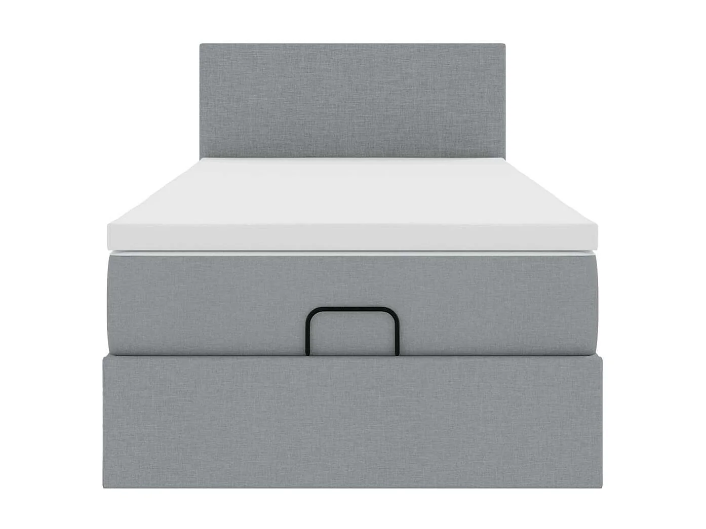Cadre de lit ottoman avec matelas gris clair 80x200 cm tissu