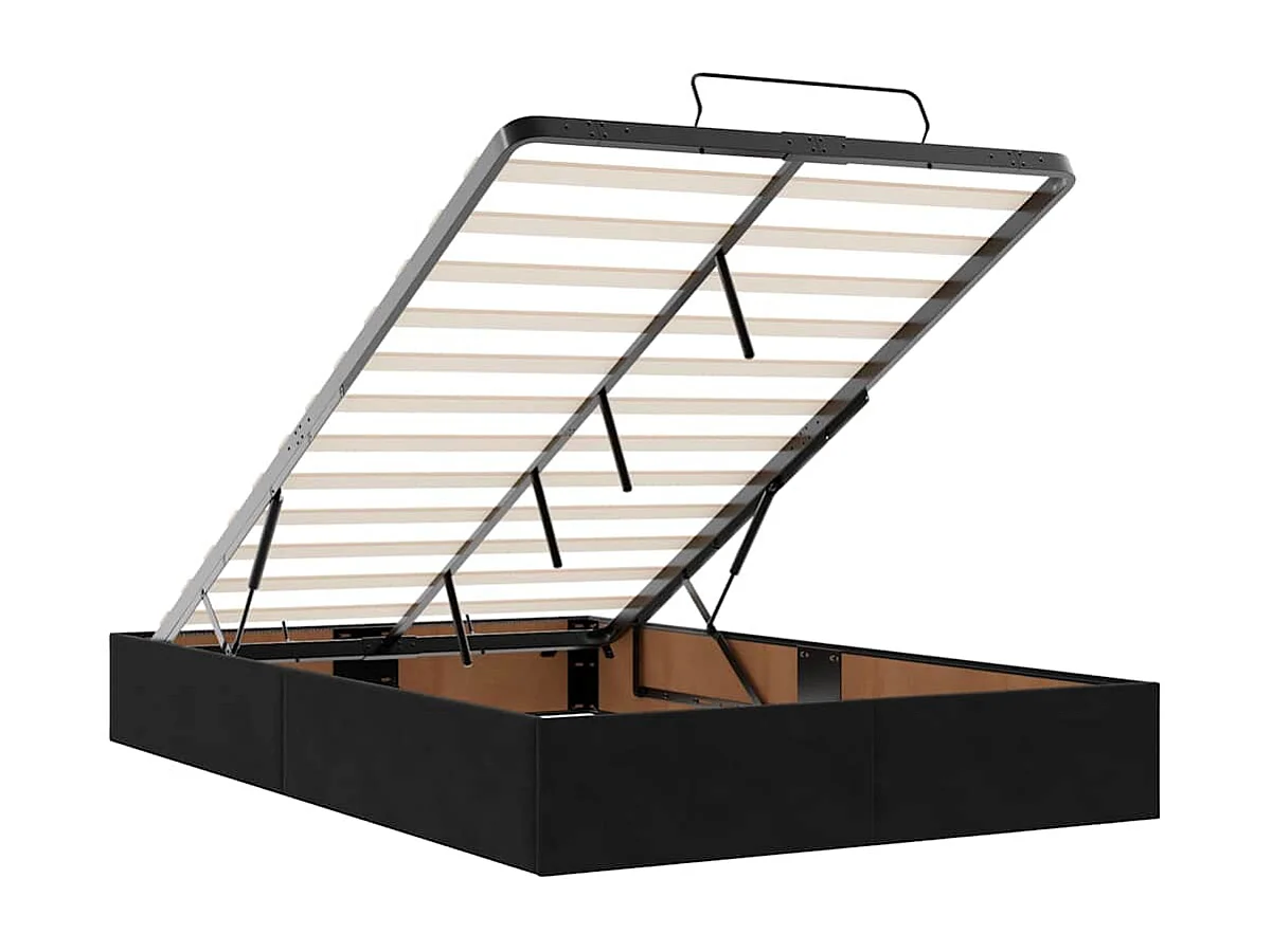 Estrutura de cama otomana com colchões 120x200 cm veludo preto