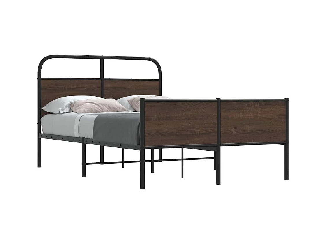 Cadre de lit sans matelas 140x190 cm chêne marron