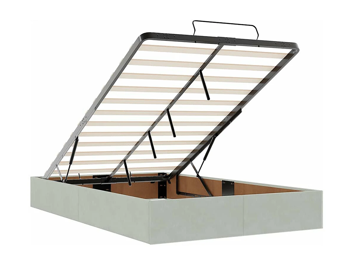 Bed poef met matras 120x190 cm fluweel lichtgrijs