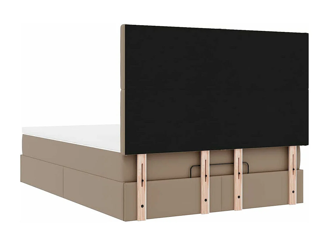 Estructura cama otomana colchón cappucino cuero sintético