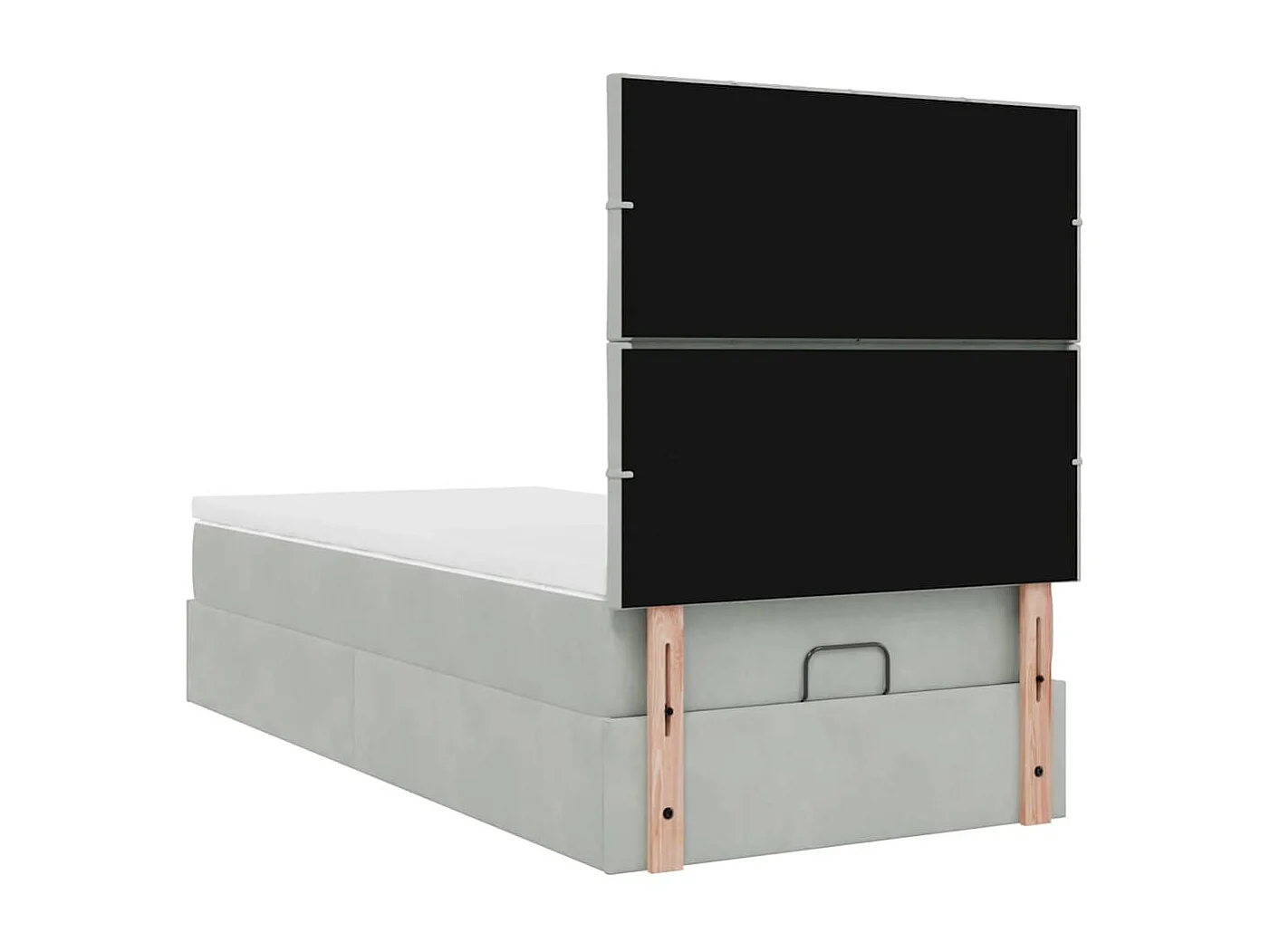 Estructura cama otomana colchones gris claro 90x190cm