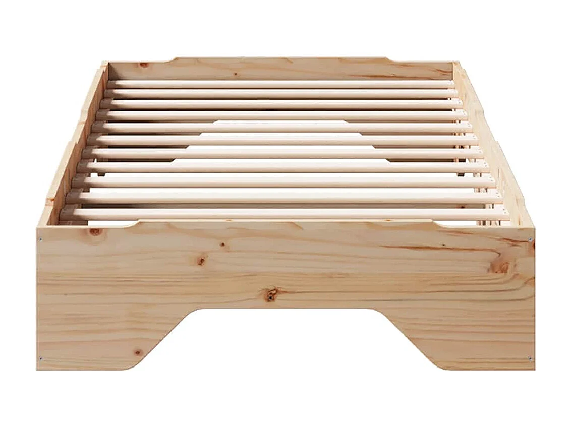 Cadre de lit sans matelas empilable 90x200 cm bois massif