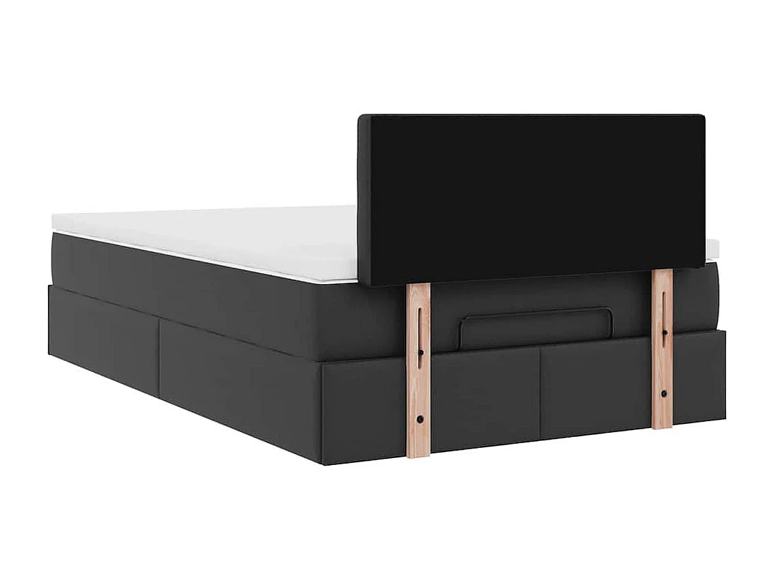 Cadre de lit ottoman avec matelas noir 120x200 cm similicuir
