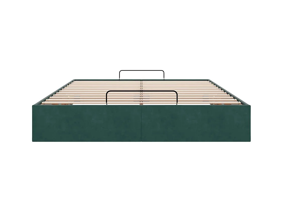 Estructura de cama otomana sin colchón verde oscuro 140x200 cm