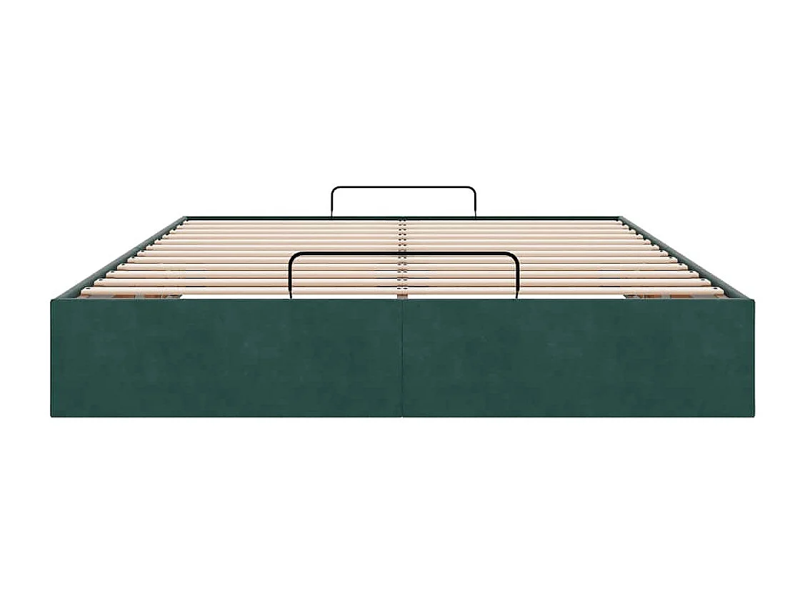 Estructura de cama otomana sin colchón verde oscuro 140x200 cm