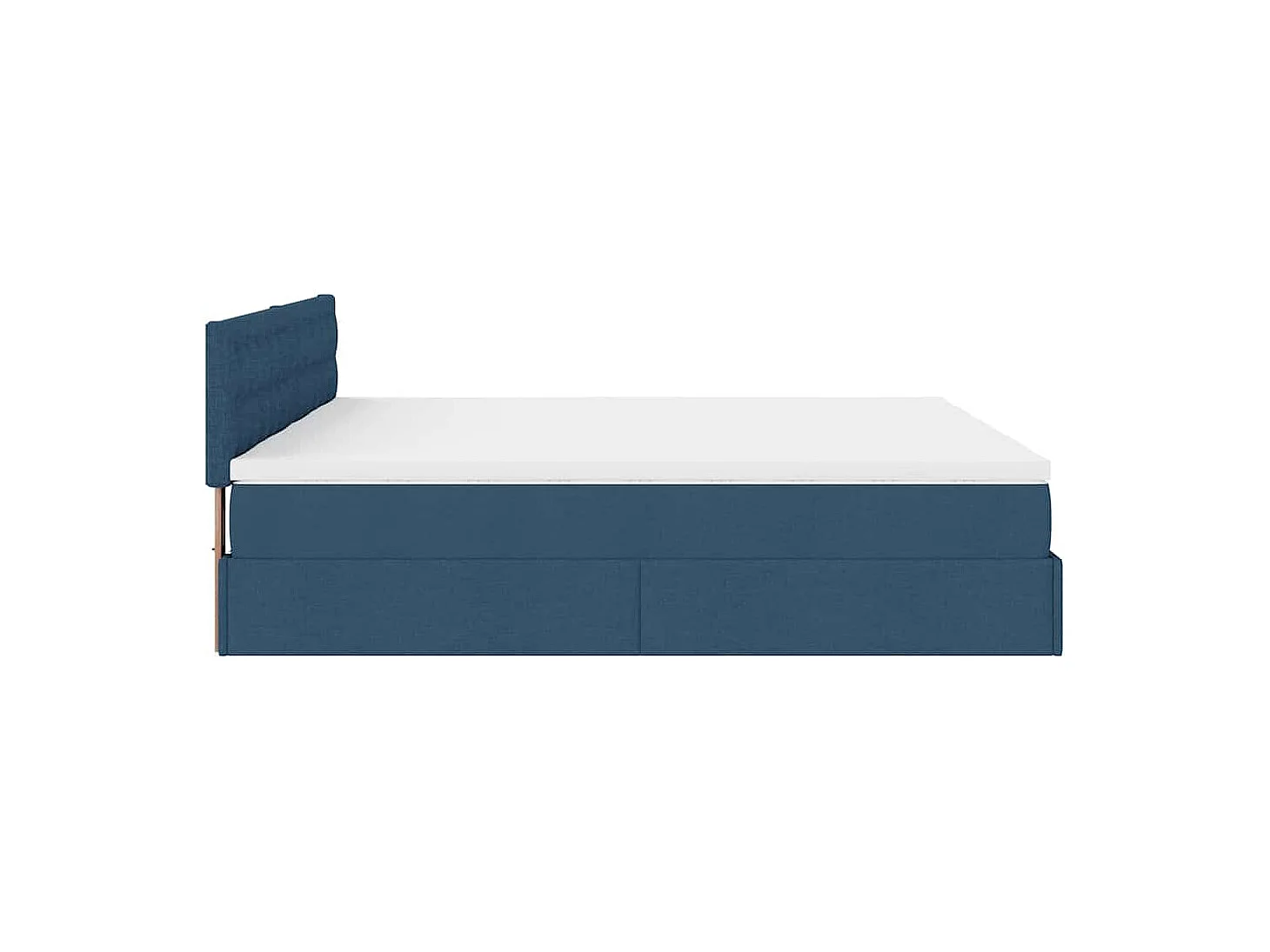 Cadre de lit ottoman avec matelas bleu 180x200 cm tissu