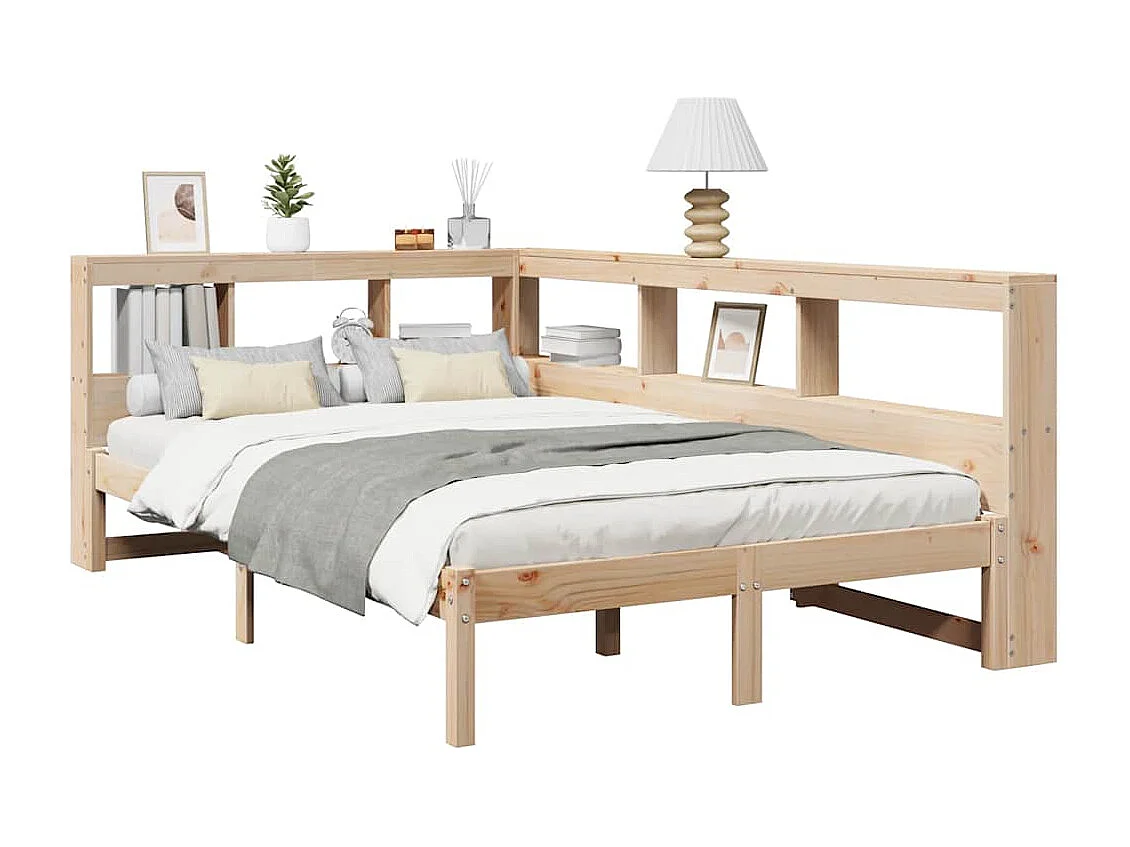 Cama com estante sem colchão 120x200 cm pinho maciço