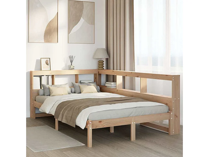 Cama com estante sem colchão 120x200 cm pinho maciço