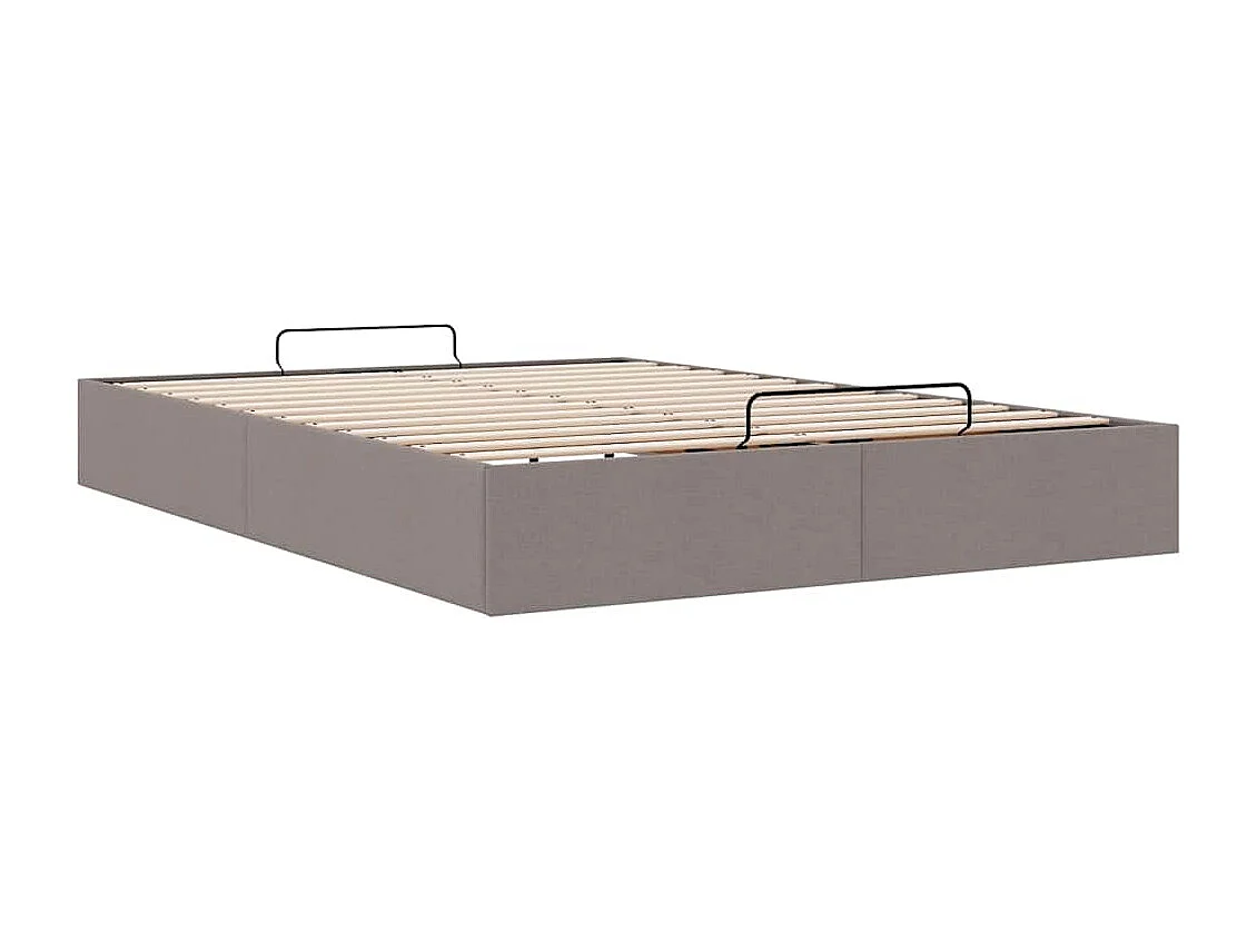 Cadre de lit ottoman sans matelas crème 140x200 cm tissu