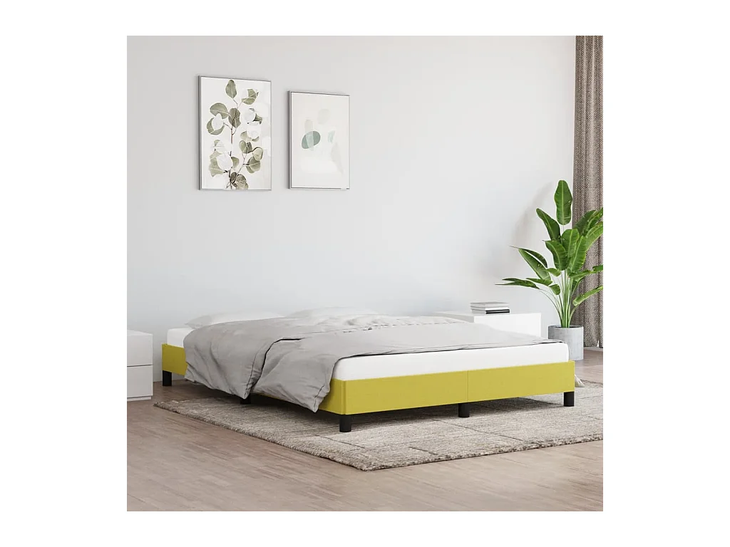 Cadre de lit Vert 140 x 200 cm Tissu