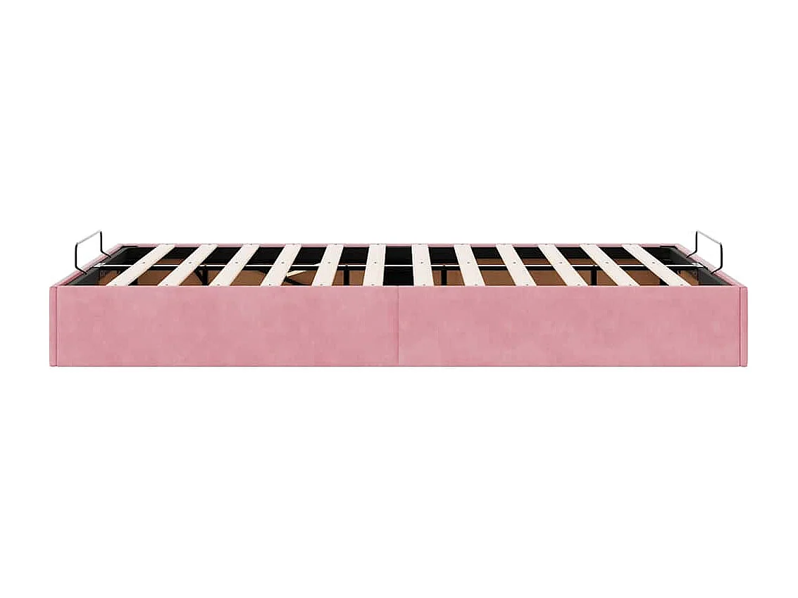 Cadre de lit ottoman sans matelas rose 120x200 cm velours